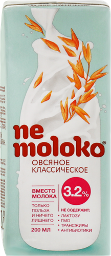 Напиток овсяный NEMOLOKO Классический, 200мл, детальное фото