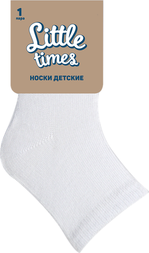 Носки детские LITTLE TIMES р. 6–14, белые, Арт. LT-1-WH, детальное фото