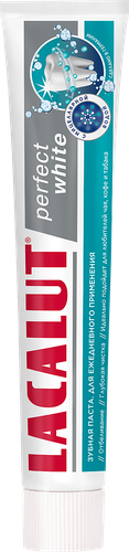 Зубная паста LACALUT Perfect white, 75мл, крупный план