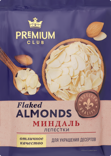 Миндаль кондитерский PREMIUM CLUB лепестки, 80г, изображение