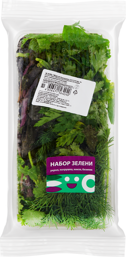 Набор пряной зелени укроп, петрушка, кинза, и базилик, 75г, вид
