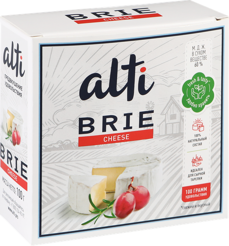 Сыр ALTI Бри 60%, без змж, 100г, изображение