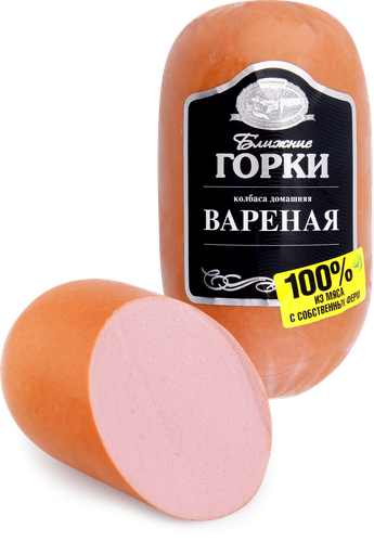 Колбаса вареная БЛИЖНИЕ ГОРКИ Домашняя, 400г, вид