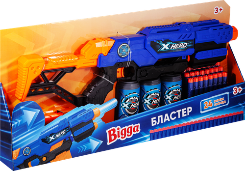 Набор игровой BIGGA Бластер с мягкими снарядами, 28 предметов, Арт. LMBT8057, изображение