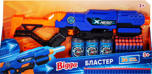 Набор игровой BIGGA Бластер с мягкими снарядами, 28 предметов, Арт. LMBT8057, детальное фото