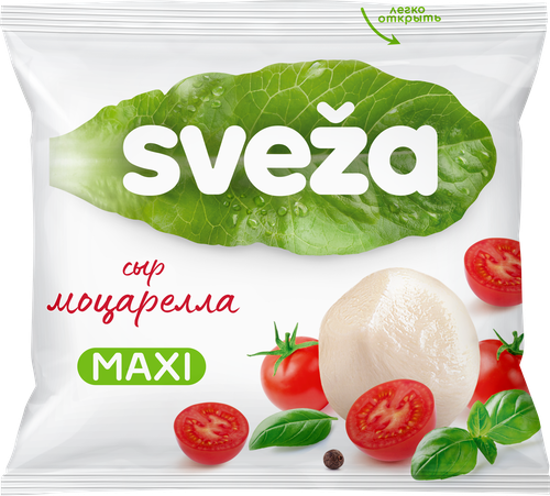 Сыр SVEZA Моцарелла 45%, без змж, 250г, вид