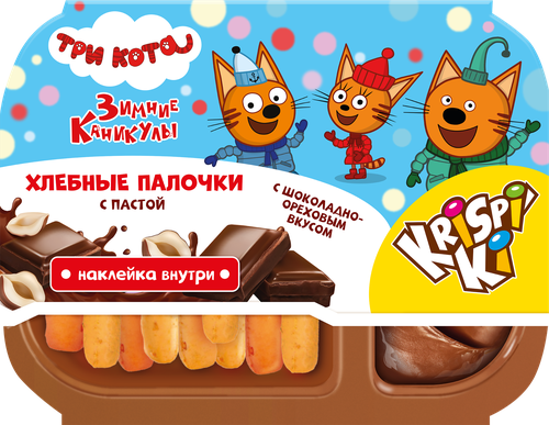 Хлебные палочки KRISPIKI с пастой с шоколадно-ореховым вкусом, с подарком, 35г, фото