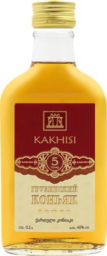 Коньяк KAKHISI Грузинский ординарный 5 лет 40%, 0.2л, фотография