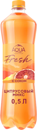 Вода питьевая AQUA MINERALE Juicy Цитрус газированная, 0.5л, фото