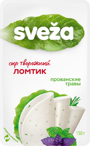 Сыр творожный SVEZA Белый ломтик Прованские травы 60%, без змж, 150г, фото