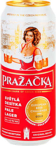 Пиво светлое PRAZACKA Пражечка классическое фильтрованное пастеризованное 4%, 0.5л, фото