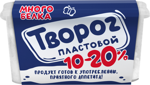 Творог пластовой НАШЕЙ ДОЙКИ из молока 10–20%, без змж, 350г, картинка