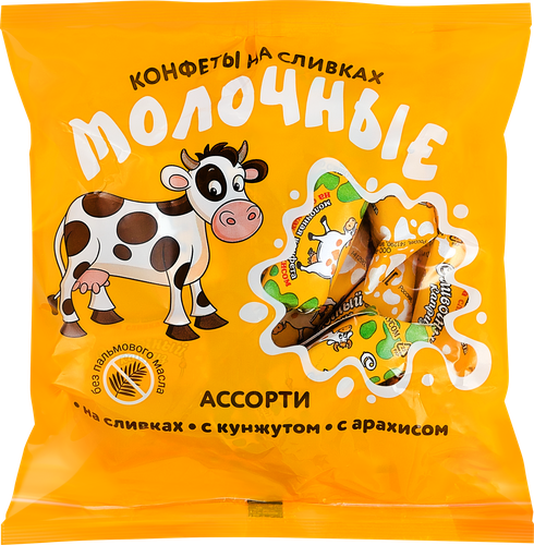 Конфеты молочные СЛИВОЧНЫЙ КАПРИЗ на сливках, в ассортименте, 250г, детальное фото