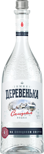 Водка ЗИМНЯЯ ДЕРЕВЕНЬКА На солодовом спирте Альфа 40%, 0.375л