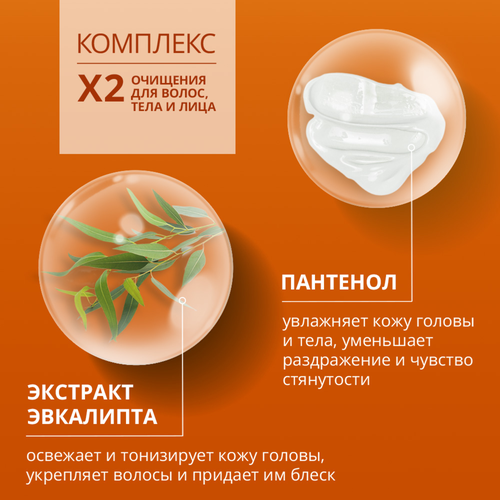 Шампунь для волос мужской ШАУМА Men Энергия спорта 2в1, 360мл, фотография