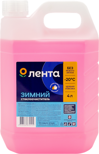 Жидкость стеклоомывающая ЛЕНТА до -20 градусов, 4л, детальное фото