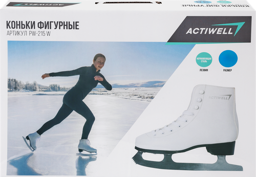 Коньки фигурные ACTIWELL р. 36–38, белые, Арт. PW-215 W, вид