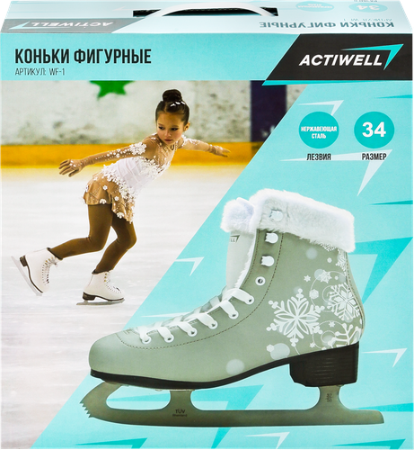 Коньки фигурные ACTIWELL р. 31, 32, 33, 34, 35, 36, белые, Арт. WF-1, фото