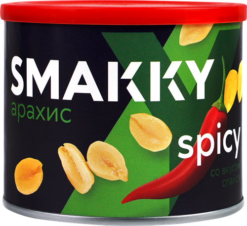 Арахис SMAKKY со вкусом пряный Спайси, 150г, крупный план