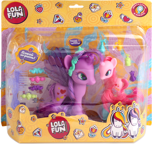 Набор игровой LOLA FUN Пони – 2шт, с аксессуарами, 14 предметов, Арт. 63815 A-B, фото
