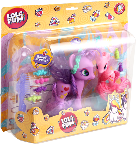 Набор игровой LOLA FUN Пони – 2шт, с аксессуарами, 14 предметов, Арт. 63815 A-B, детальное фото