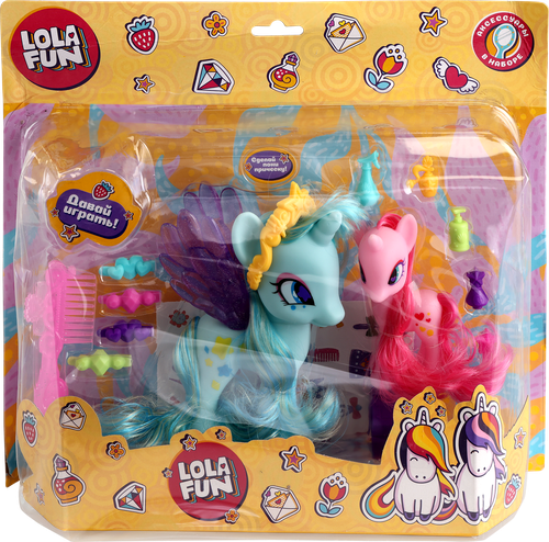 Набор игровой LOLA FUN Пони – 2шт, с аксессуарами, 14 предметов, Арт. 63815 A-B, вид