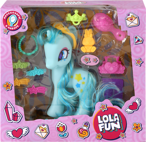 Набор игровой LOLA FUN Пони 14см, с аксессуарами, 13 предметов, Арт. 63811 C-D, фотография