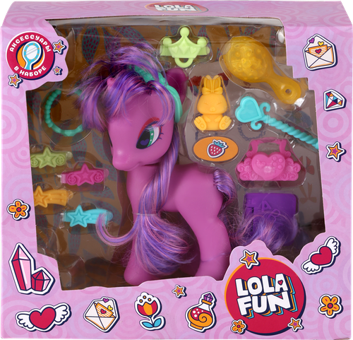 Набор игровой LOLA FUN Пони 14см, с аксессуарами, 13 предметов, Арт. 63811 C-D, вид