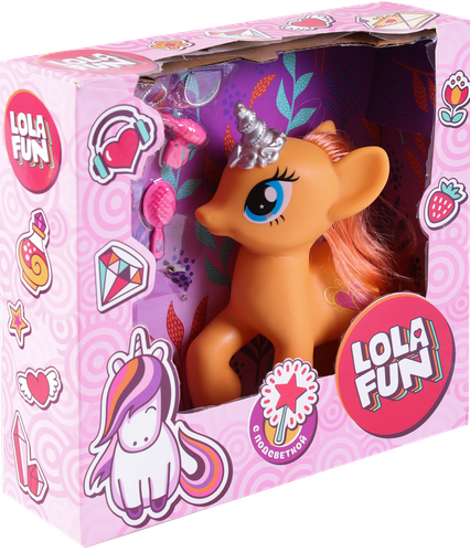 Набор игровой LOLA FUN Единорог с аксессуарами, со световыми и звуковыми эффектами, Арт. LM676184, крупный план