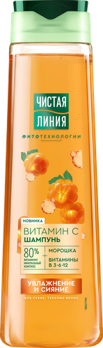 Шампунь для волос ЧИСТАЯ ЛИНИЯ с витамином С, 400мл, вид
