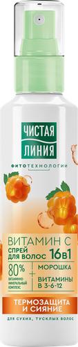 Спрей для волос ЧИСТАЯ ЛИНИЯ с витамином С, 160мл, изображение