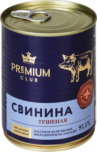 Свинина тушеная PREMIUM CLUB, 338г, детальное фото