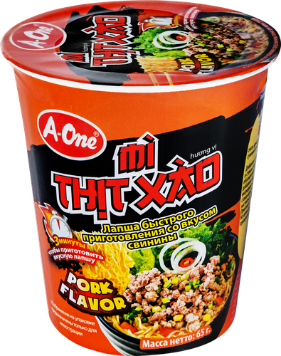 Лапша A-ONE со вкусом свинины, 65г, картинка