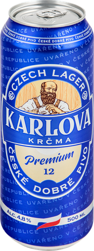 Пиво светлое KARLOVA KRCMA Premium фильтрованное пастеризованное 4,8%, 0.5л, фото