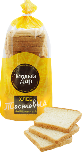 Хлеб ТЕПЛЫЙ ДАР Тостовый, в нарезке, 500г, фотография