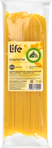 Макароны безглютеновые ЛЕНТА LIFE Спагетти, из кукурузной муки, 300г, детальное фото