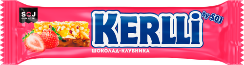 Батончик злаковый SOJ Kerlli с клубникой, в молочном шоколаде, 50г, изображение