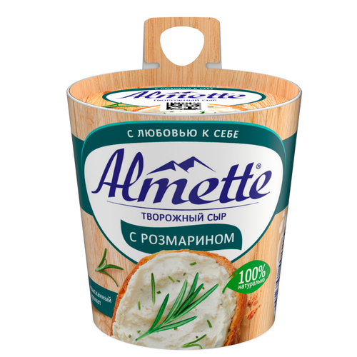 Сыр творожный HOCHLAND Almette с розмарином, без змж, 150г, крупный план