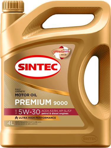 Масло моторное SINTEC Premium 9000 5W–30 A3/B4, 4л, фото