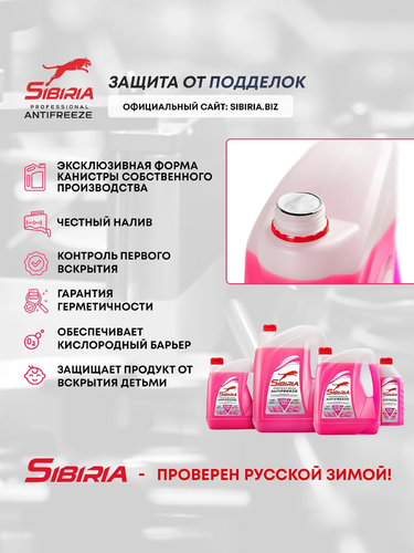 Антифриз SIBIRIA Antifreeze G12+, 5кг, фотография