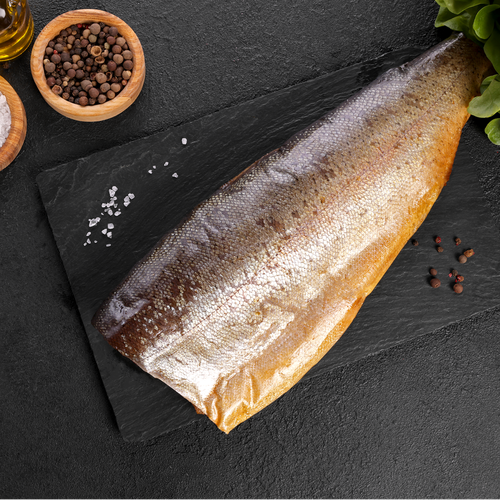 Форель Радужная холодного копчения кусок на коже ЛЕНТА FRESH, весовая, фотография