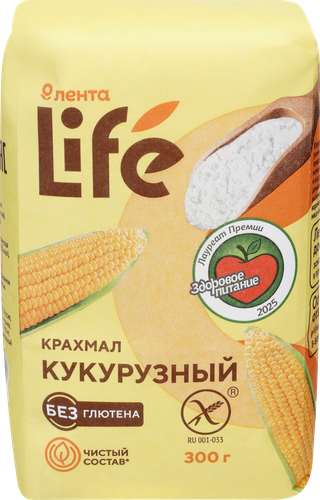 Крахмал кукурузный ЛЕНТА LIFE без глютена, 300г, изображение