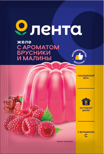 Желе ЛЕНТА со вкусом брусника-малина, 50г, фото