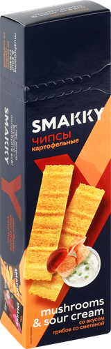 Чипсы картофельные SMAKKY со вкусом грибов со сметаной, 100г, детальное фото