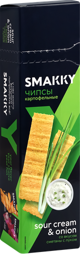 Чипсы картофельные SMAKKY со вкусом сметаны с луком, 100г, вид