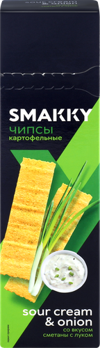 Чипсы картофельные SMAKKY со вкусом сметаны с луком, 100г, вид
