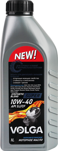 Масло моторное ВОЛГА ОЙЛ Super 10W–40 SJ/CF, Арт. 800444, 1л, детальное фото