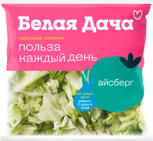 Салат свежий БЕЛАЯ ДАЧА Хрустящий айсберг, резаный, 150г, изображение
