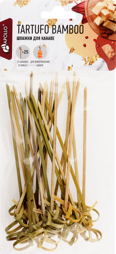 Шпажки для канапе APOLLO Tartufo Bamboo, Арт. TAR-13, 25шт, фотография
