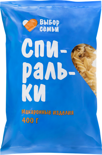 Макароны ВЫБОР СЕМЬИ Спиральки группа В, 400г, картинка